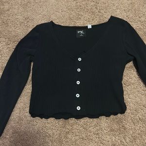 pacsun, long sleeve black top